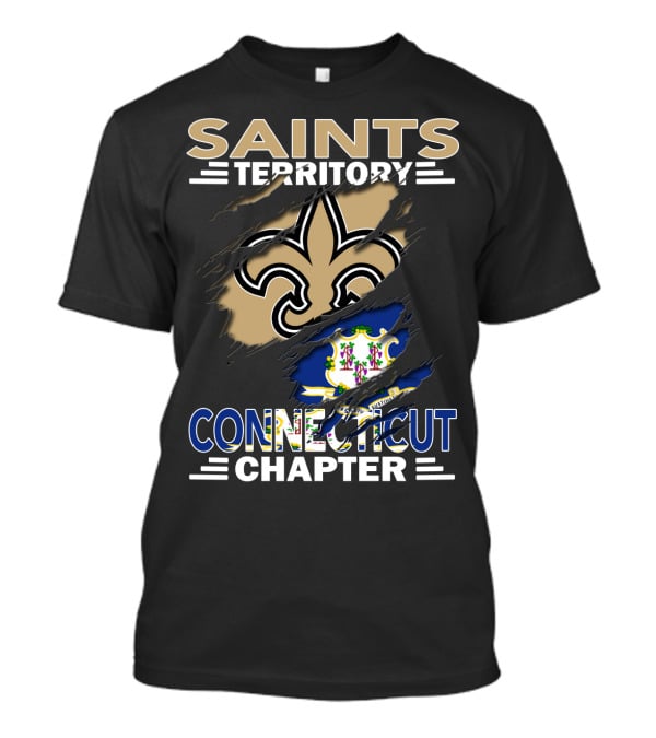 Saints Territory Connecticut Chapter Fleur-De-Lis And State Seal T-Shirt