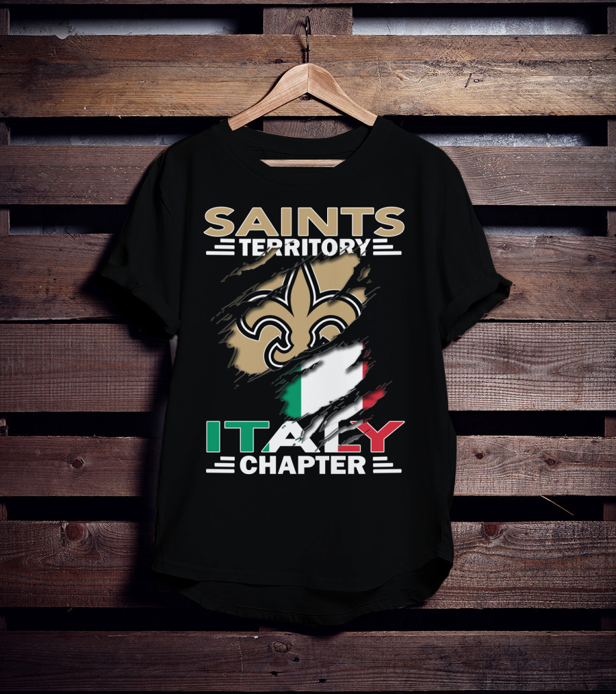 Saints Territory Italy Chapter Fleur-de-Lis With Italian Flag T-Shirt