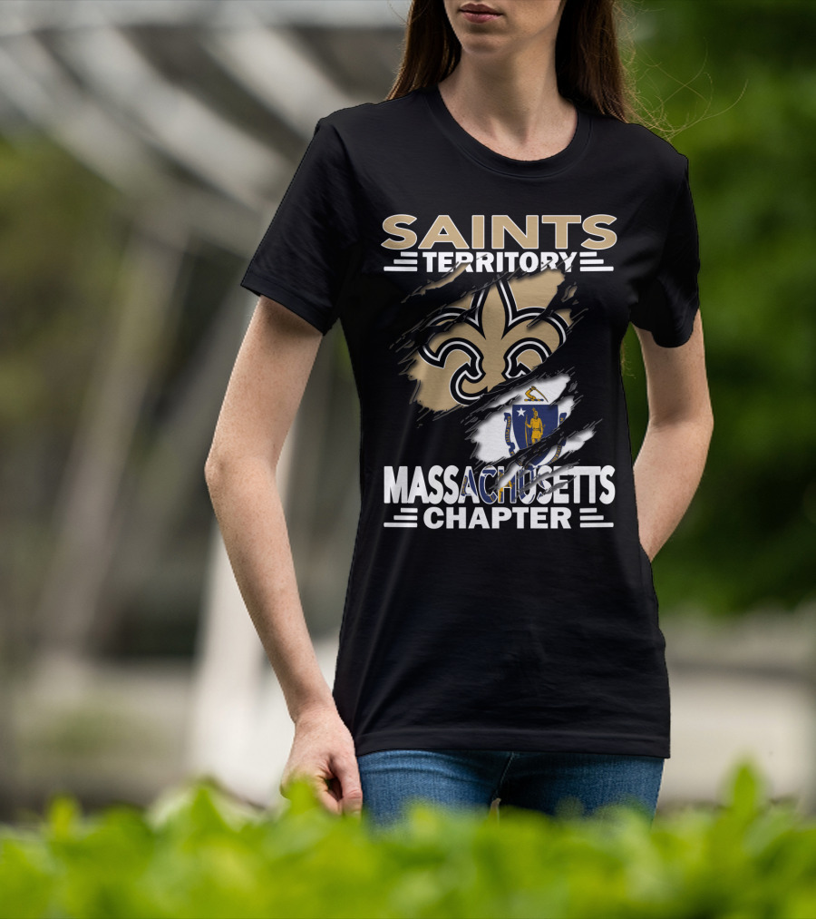 Saints Territory Massachusetts Chapter Fleur-de-Lis And State Seal T-Shirt
