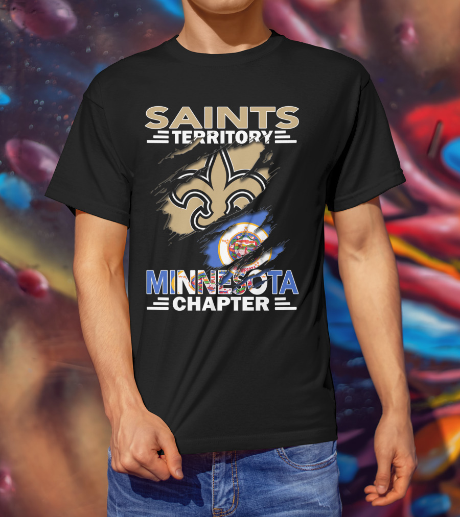 Saints Territory Minnesota Chapter Fleur-de-lis And State Seal T-Shirt
