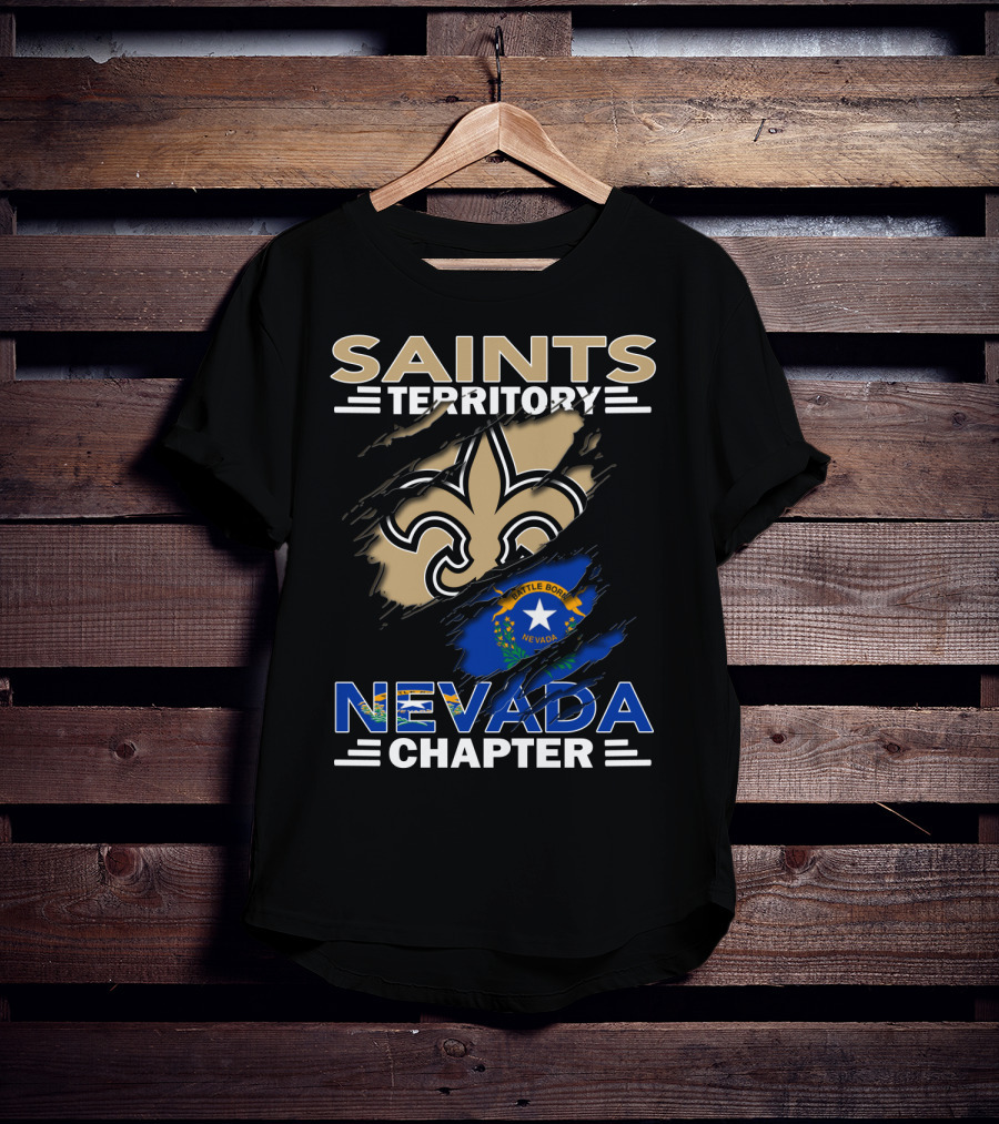 Saints Territory Nevada Chapter Battle Born Fleur-de-Lis Flag T-Shirt