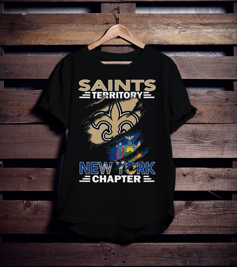 Saints Territory Fleur-de-Lis New York Chapter With New York State Emblem T-Shirt