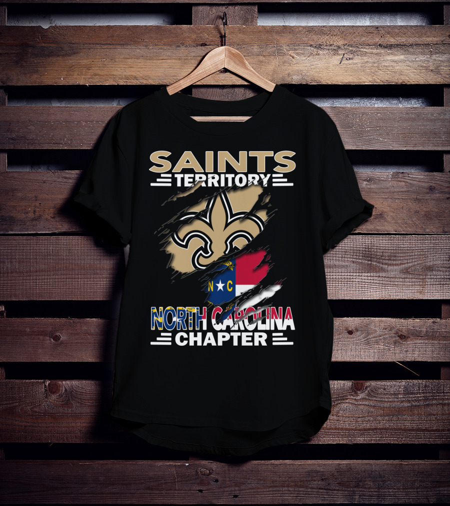 Saints Territory North Carolina Chapter NC Flag Fleur DE Lis T-Shirt