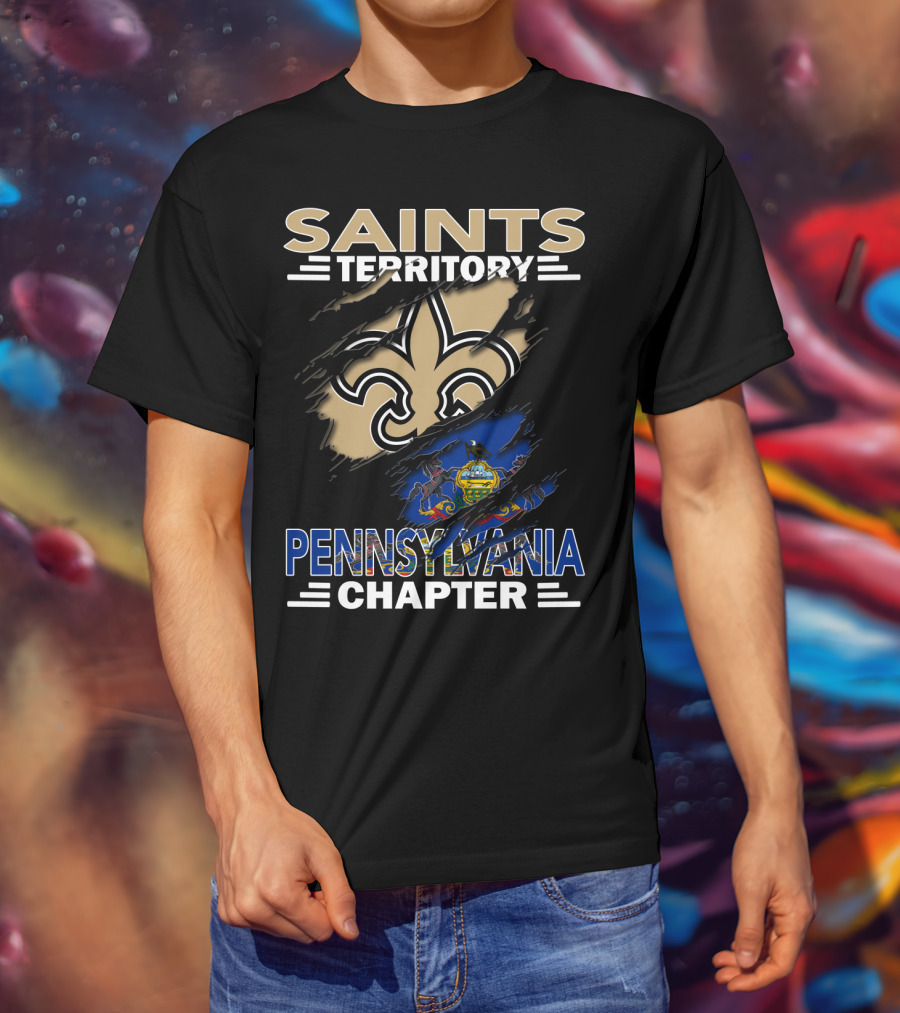 Saints Territory Fleur-De-Lis Pennsylvania Chapter State T-Shirt