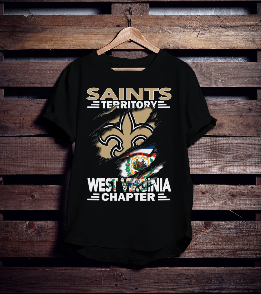Saints Territory Fleur-de-lis West Virginia Chapter Flag T-Shirt