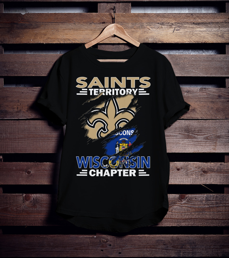 Saints Territory Fleur-de-Lis Wisconsin Flag Chapter T-Shirt