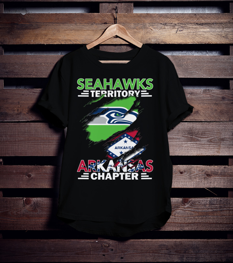 Seahawks Territory Arkansas Chapter Seahawks Logo And Arkansas Flag T-Shirt
