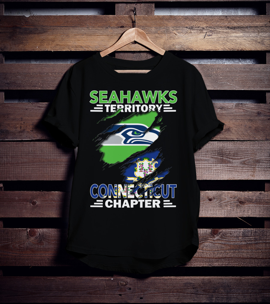 Seahawks Territory Connecticut Chapter Logo Ripped T-Shirt