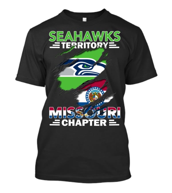 Seahawks Territory Missouri Chapter Flag And Logo Integration T-Shirt