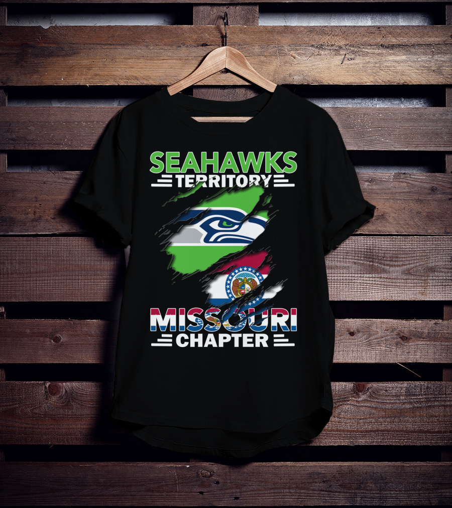 Seahawks Territory Missouri Chapter Flag And Logo Integration T-Shirt