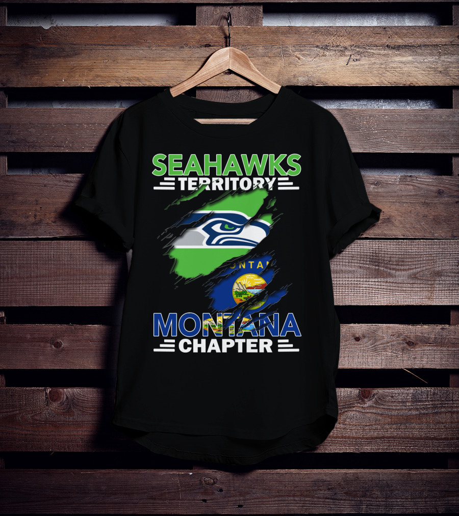 Seahawks Territory Montana Chapter Flag Logo T-Shirt