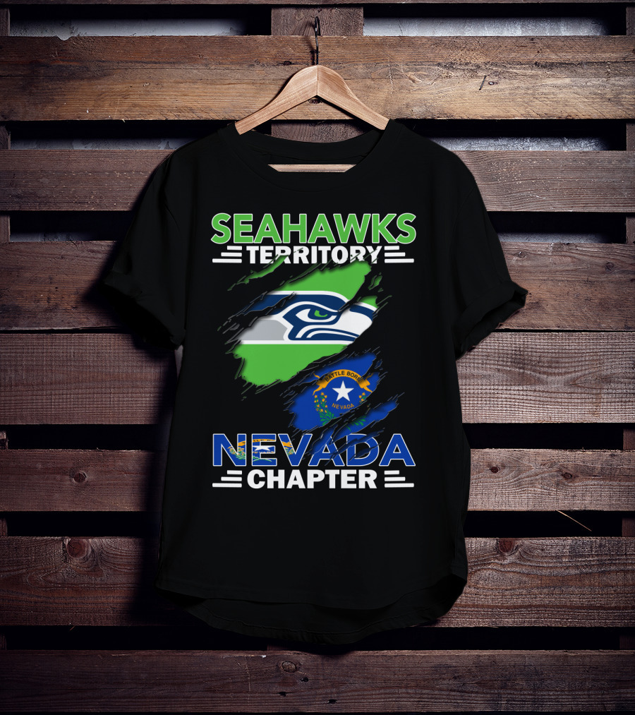 Seahawks Territory Nevada Chapter Battle Born Flag T-Shirt