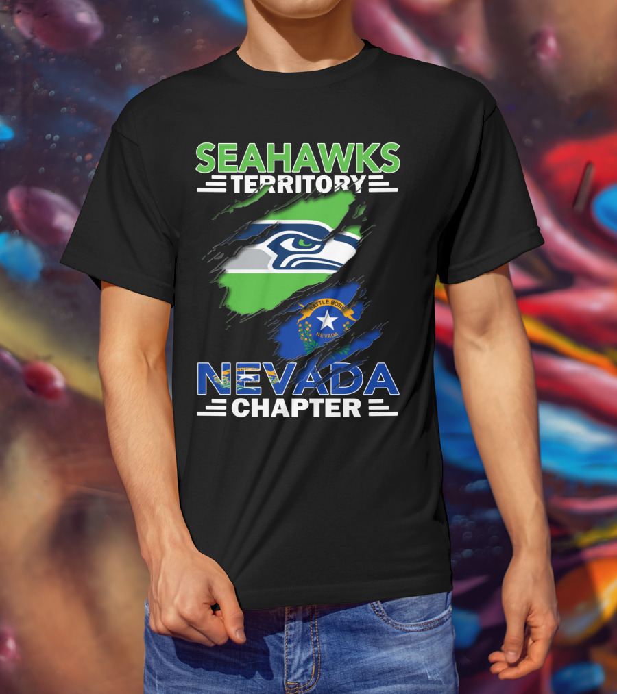 Seahawks Territory Nevada Chapter Battle Born Flag T-Shirt