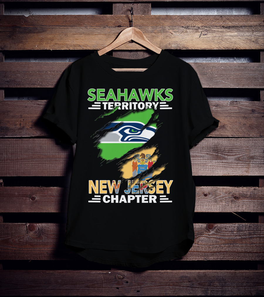 Seahawks Territory New Jersey Chapter Seahawks Logo New Jersey State Flag T-Shirt