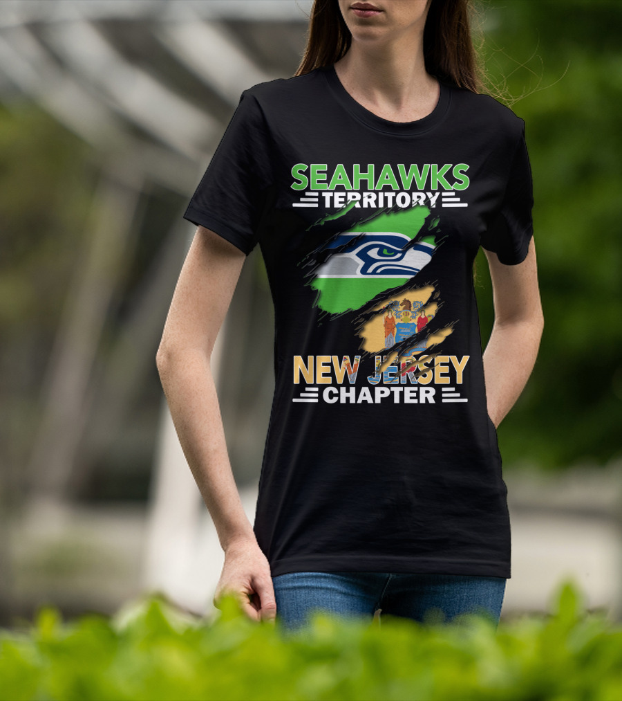 Seahawks Territory New Jersey Chapter Seahawks Logo New Jersey State Flag T-Shirt