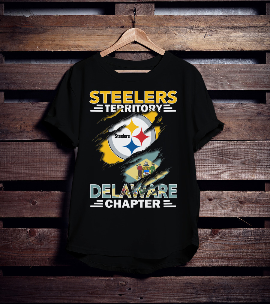 Steelers Territory Delaware Chapter Flag And Logo Integration T-Shirt