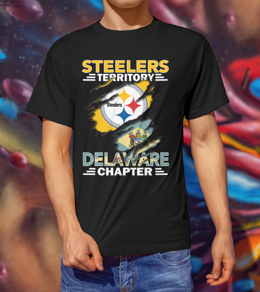 Steelers Territory Delaware Chapter Flag And Logo Integration T-Shirt