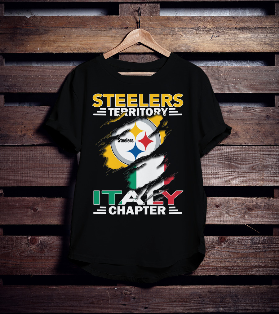 Steelers Territory Italy Chapter Steelers Logo Italian Flag T-Shirt