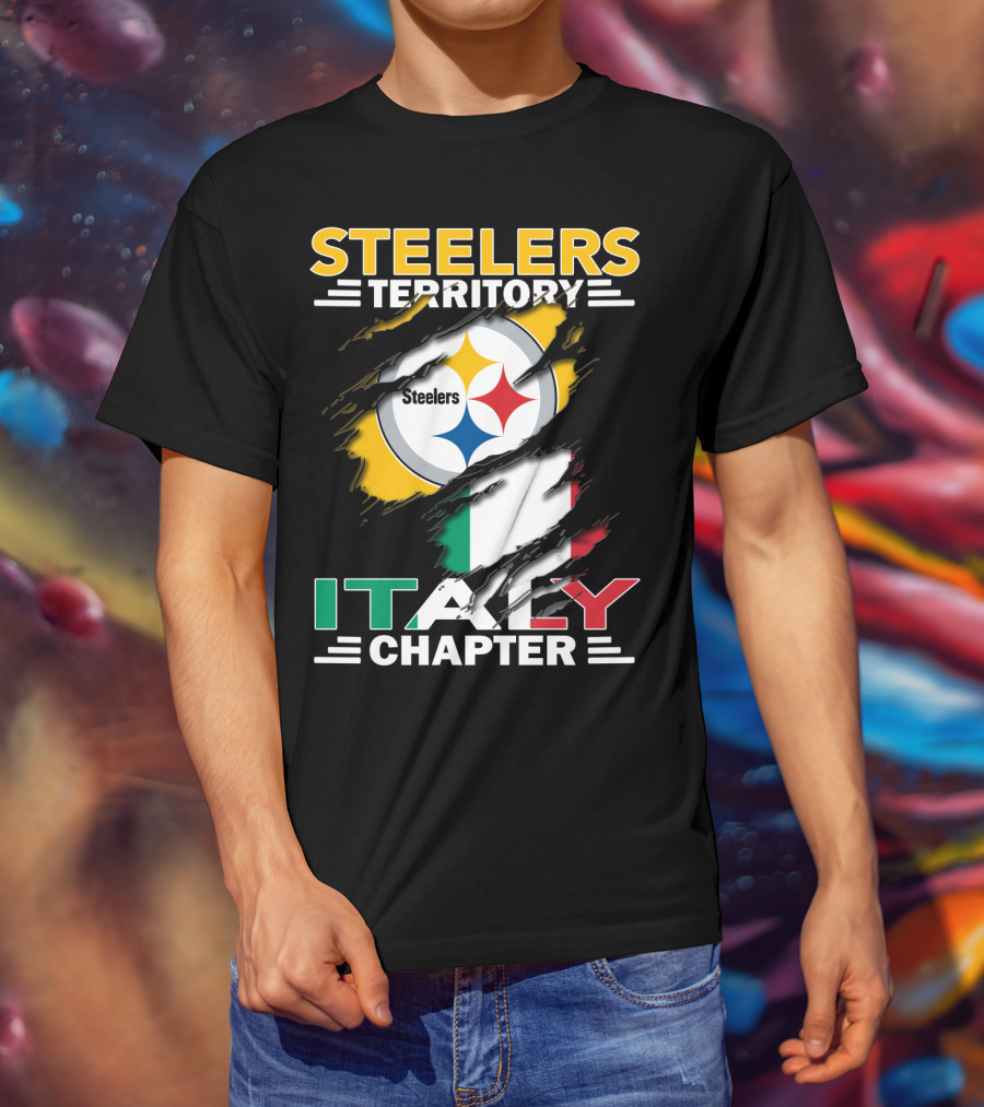 Steelers Territory Italy Chapter Steelers Logo Italian Flag T-Shirt
