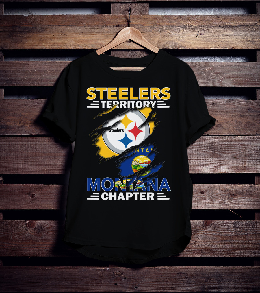 Steelers Territory Montana Chapter Flag Logo Combination T-Shirt