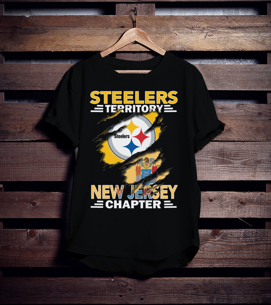 Steelers Territory New Jersey Chapter Steelers Logo New Jersey Flag T-Shirt