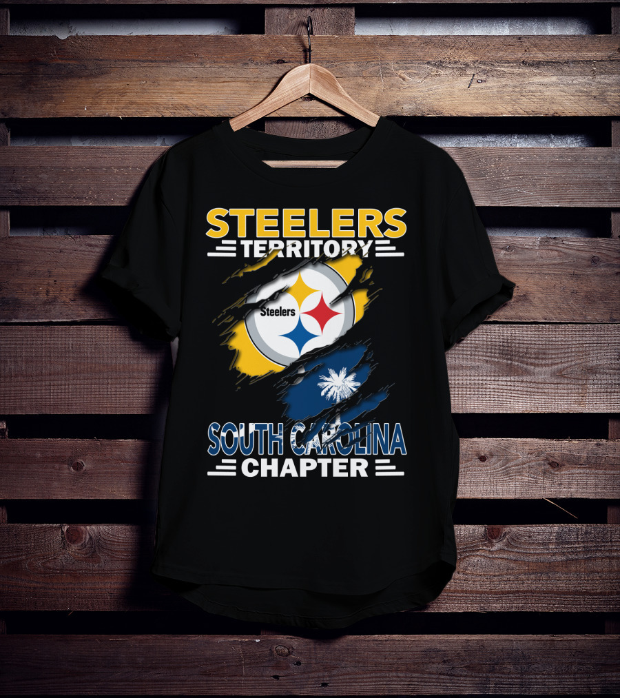 Steelers Territory South Carolina Chapter Steelers Logo Palmetto Flag T-Shirt