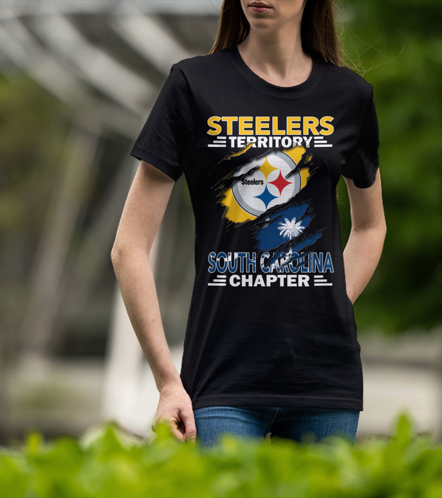 Steelers Territory South Carolina Chapter Steelers Logo Palmetto Flag T-Shirt