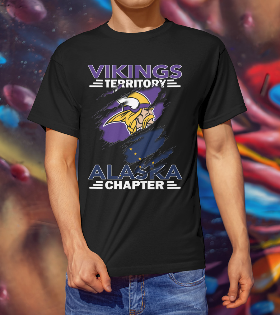 Minnesota Vikings Fan Club Alaska Chapter Flag T-Shirt