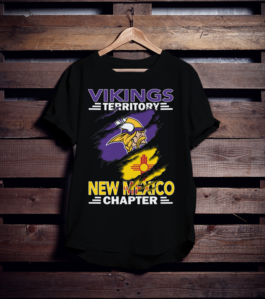Vikings Territory New Mexico Chapter Minnesota Vikings New Mexico Flag T-Shirt