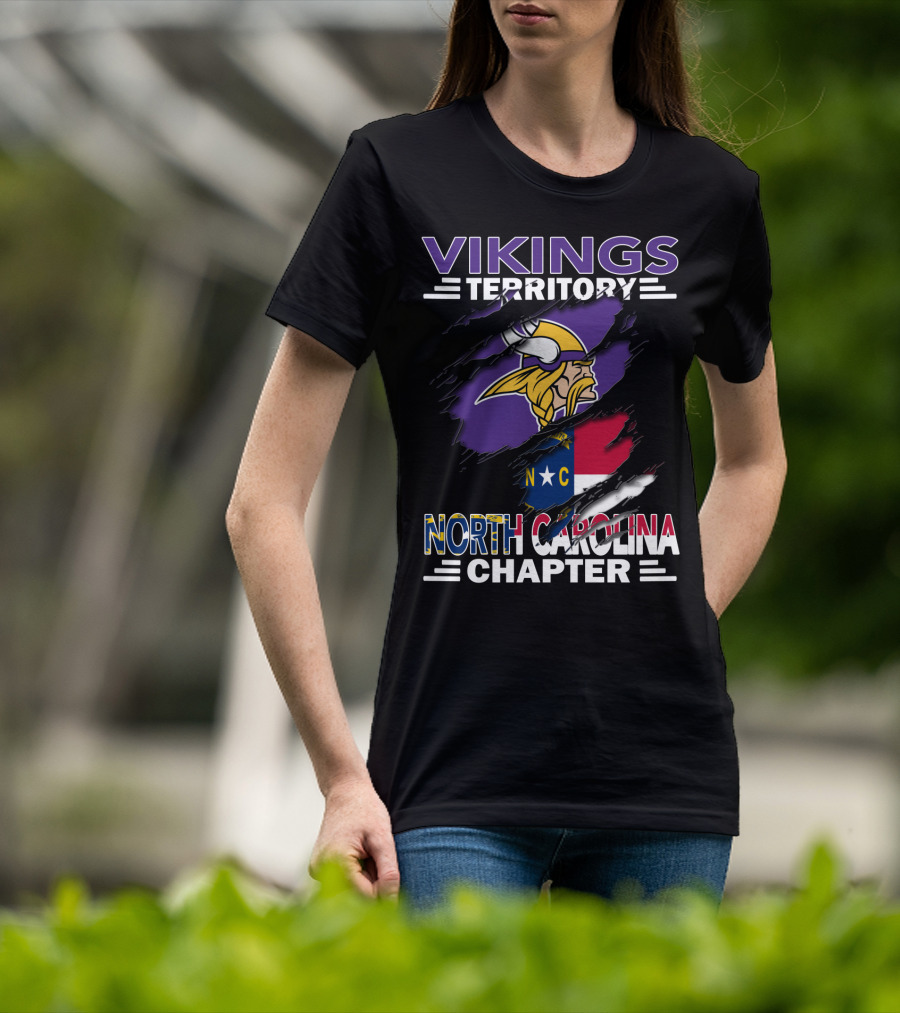 Vikings Territory North Carolina Chapter NC Flag And Viking T-Shirt
