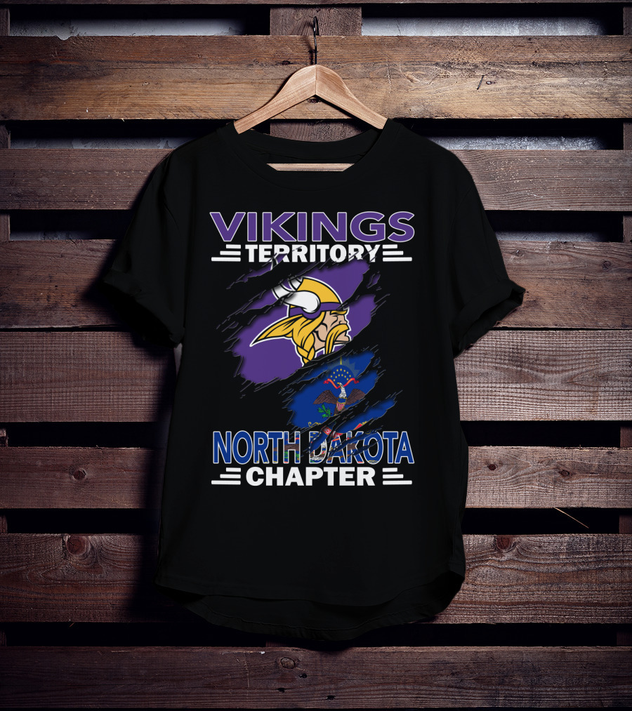 Vikings Territory North Dakota Chapter NFL Football Fan Club T-Shirt