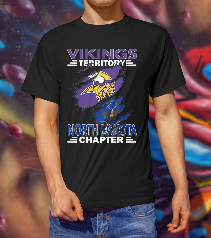 Vikings Territory North Dakota Chapter NFL Football Fan Club T-Shirt