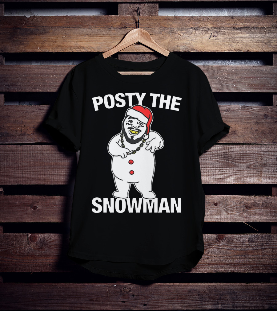 Merry Christmas Posty The Snowman Santa Malone T-Shirt