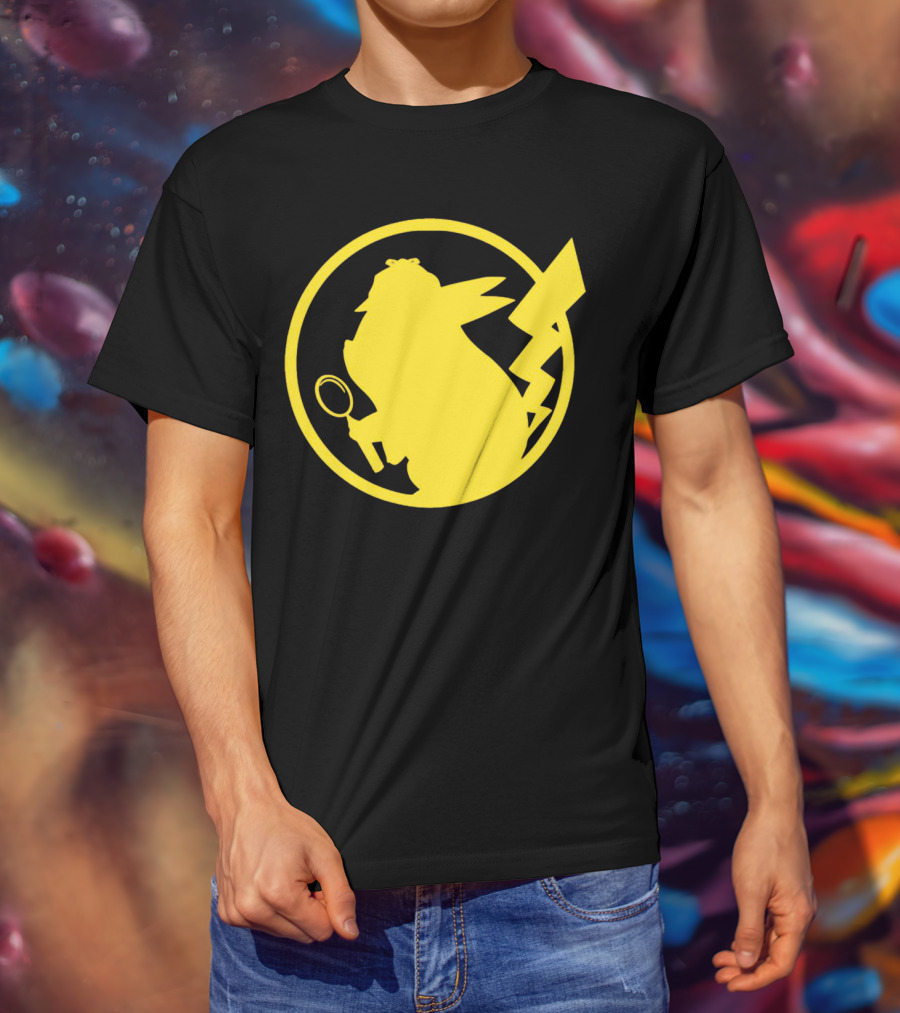 Pikachu Detective Silhouette Merchandise T-Shirt