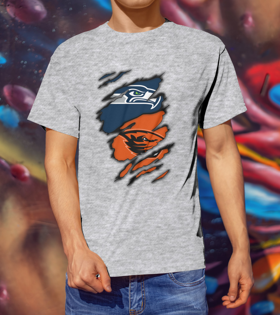 Seattle Seahawks Oregon State Beavers Claw T-Shirt