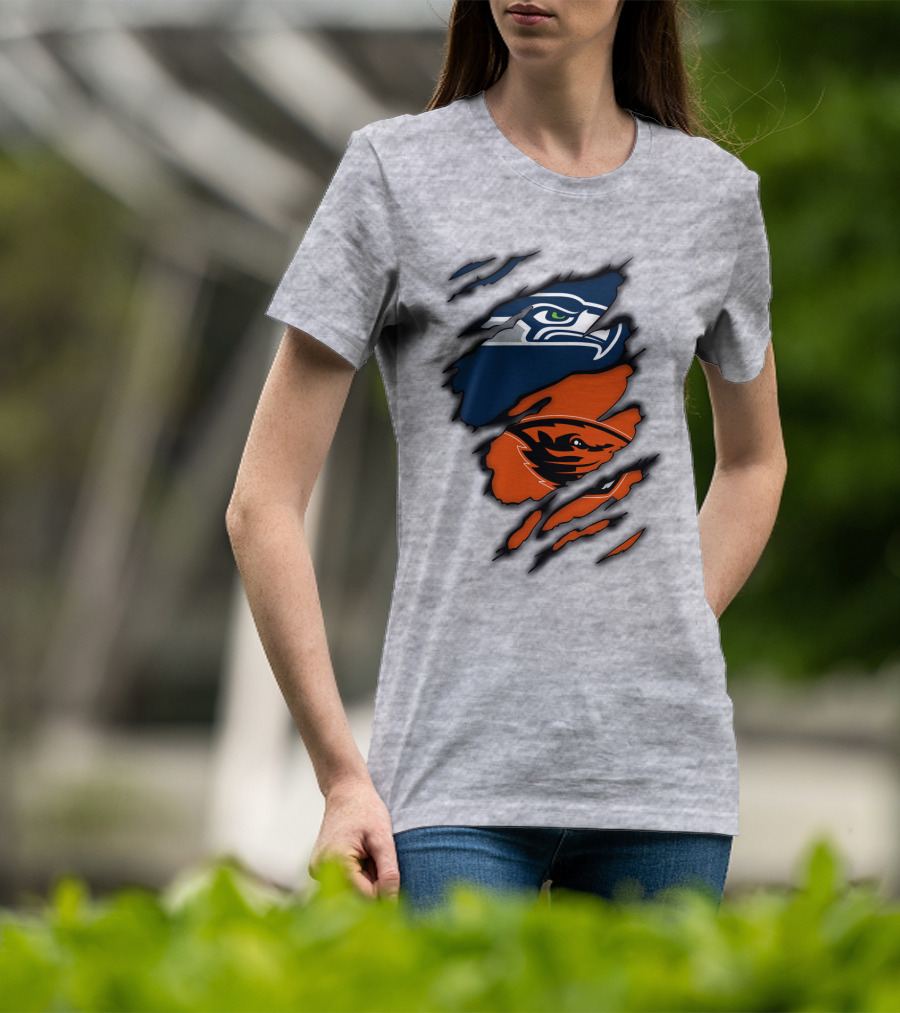 Seattle Seahawks Oregon State Beavers Claw T-Shirt