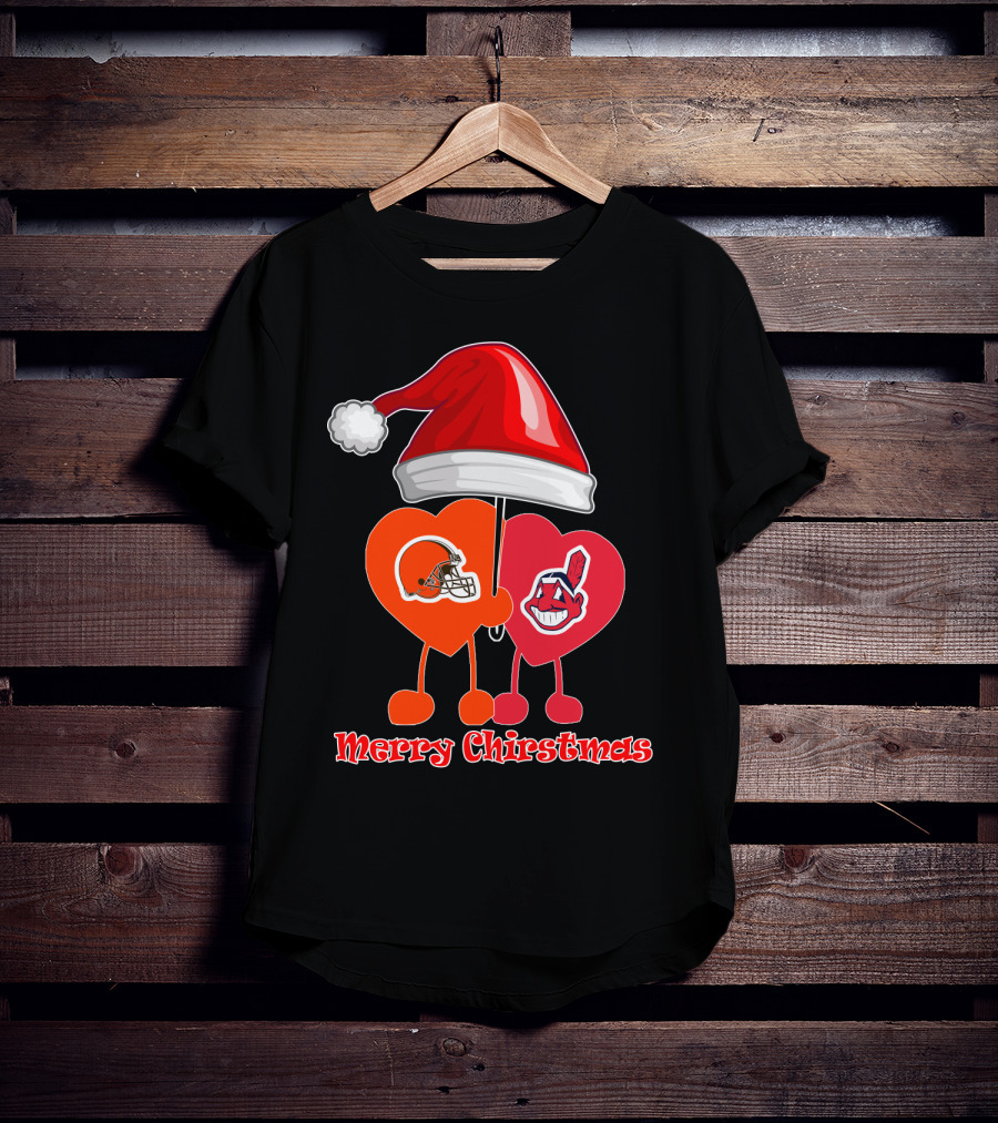Merry Christmas Cleveland Browns Cleveland Indians T-Shirt