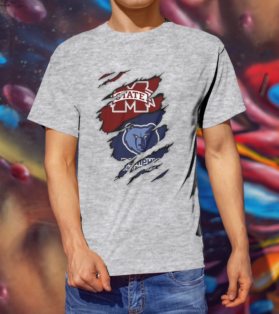 Memphis Grizzlies Mississippi State Bulldogs Rip T-Shirt