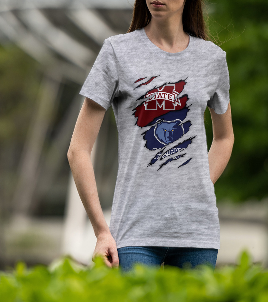 Memphis Grizzlies Mississippi State Bulldogs Rip T-Shirt