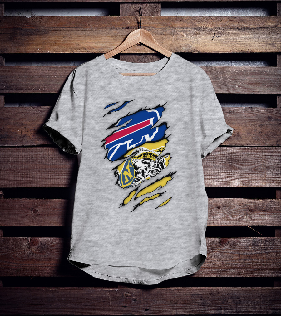 Navy Midshipmen Buffalo Bills Claw Scratch T-Shirt