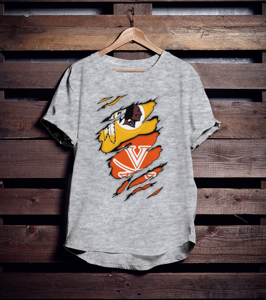 Virginia Cavaliers Washington Football Team Logo Mashup T-Shirt
