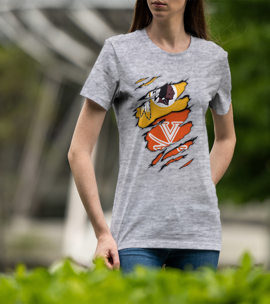 Virginia Cavaliers Washington Football Team Logo Mashup T-Shirt