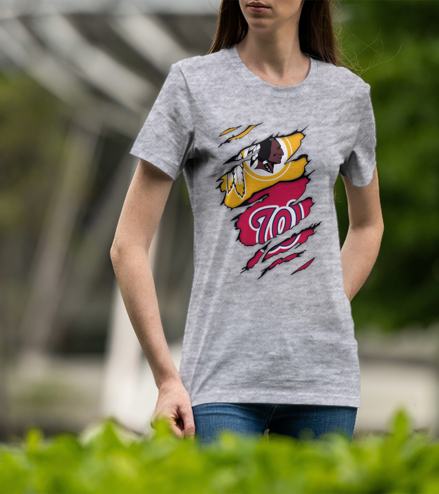 Washington Redskins Nationals Logo Mashup T-Shirt