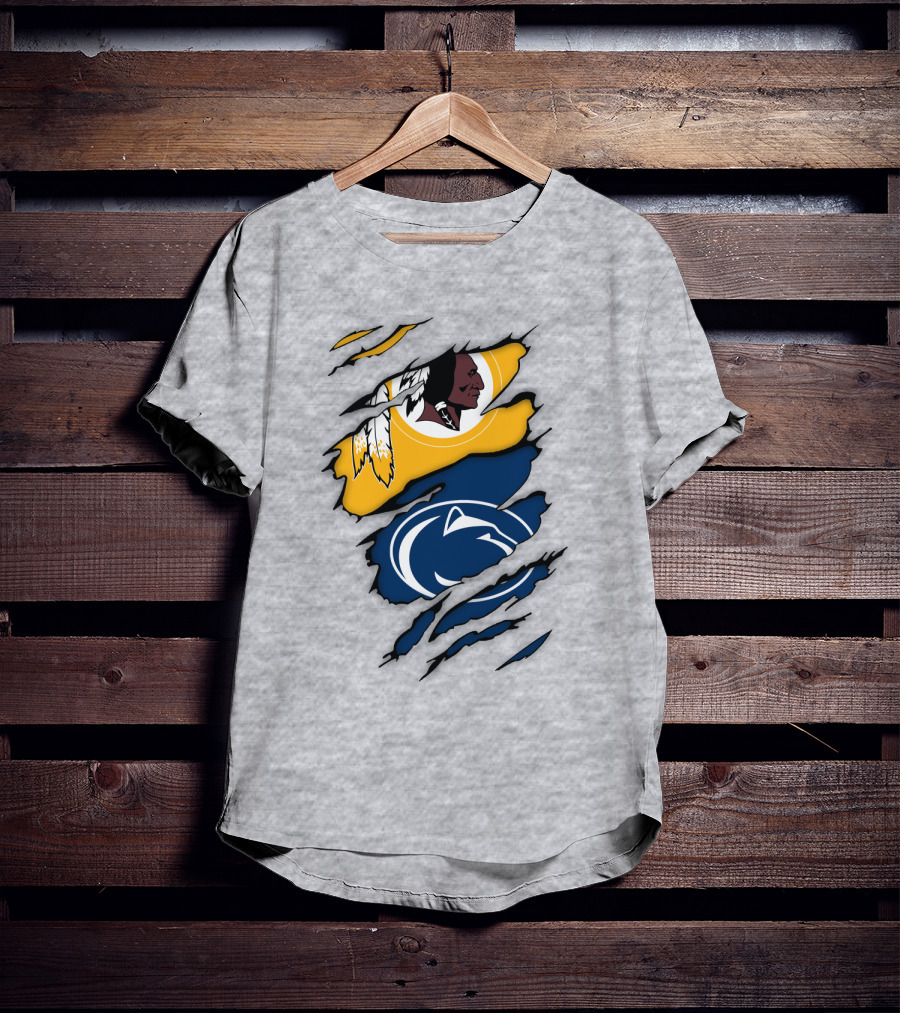 Washington Redskins Penn State Nittany Lions Fan Logo Mashup T-Shirt