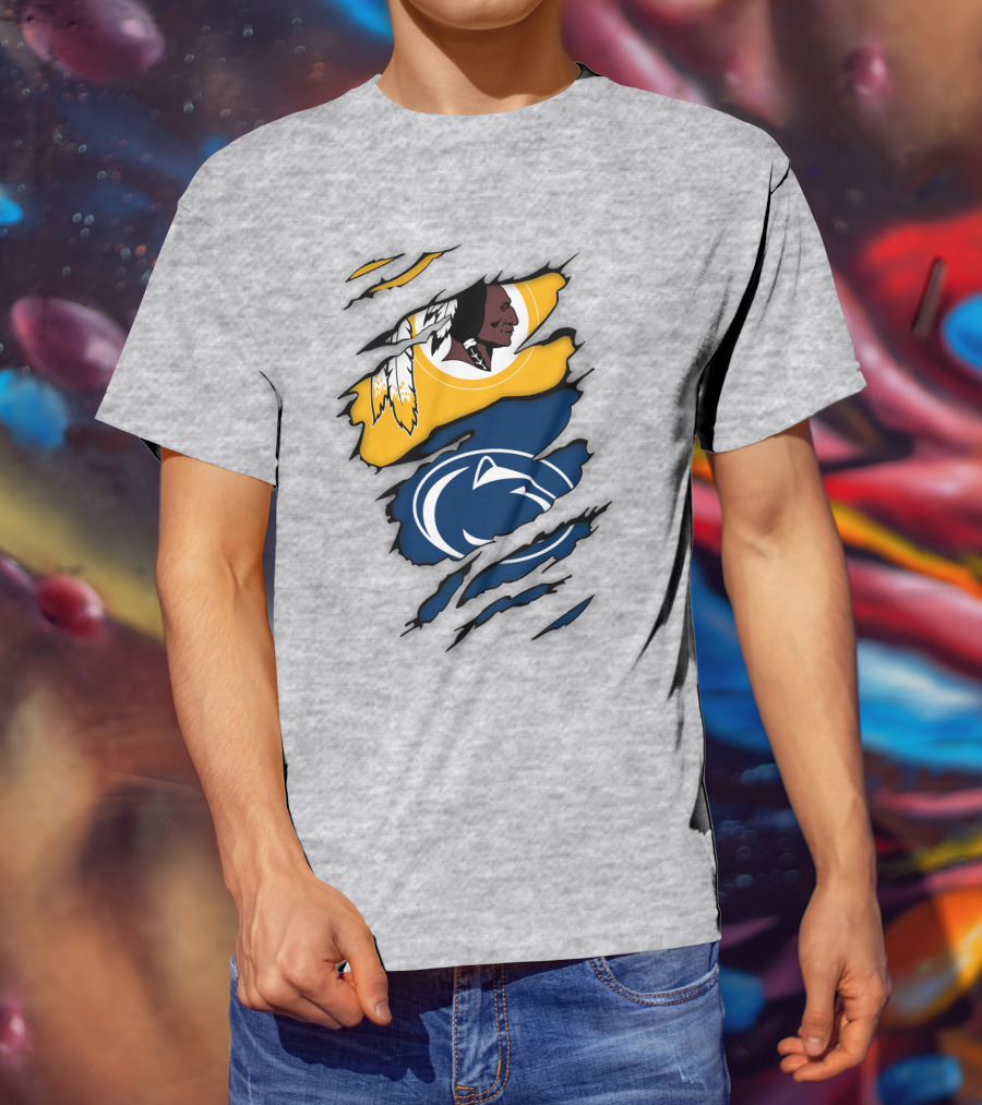 Washington Redskins Penn State Nittany Lions Fan Logo Mashup T-Shirt