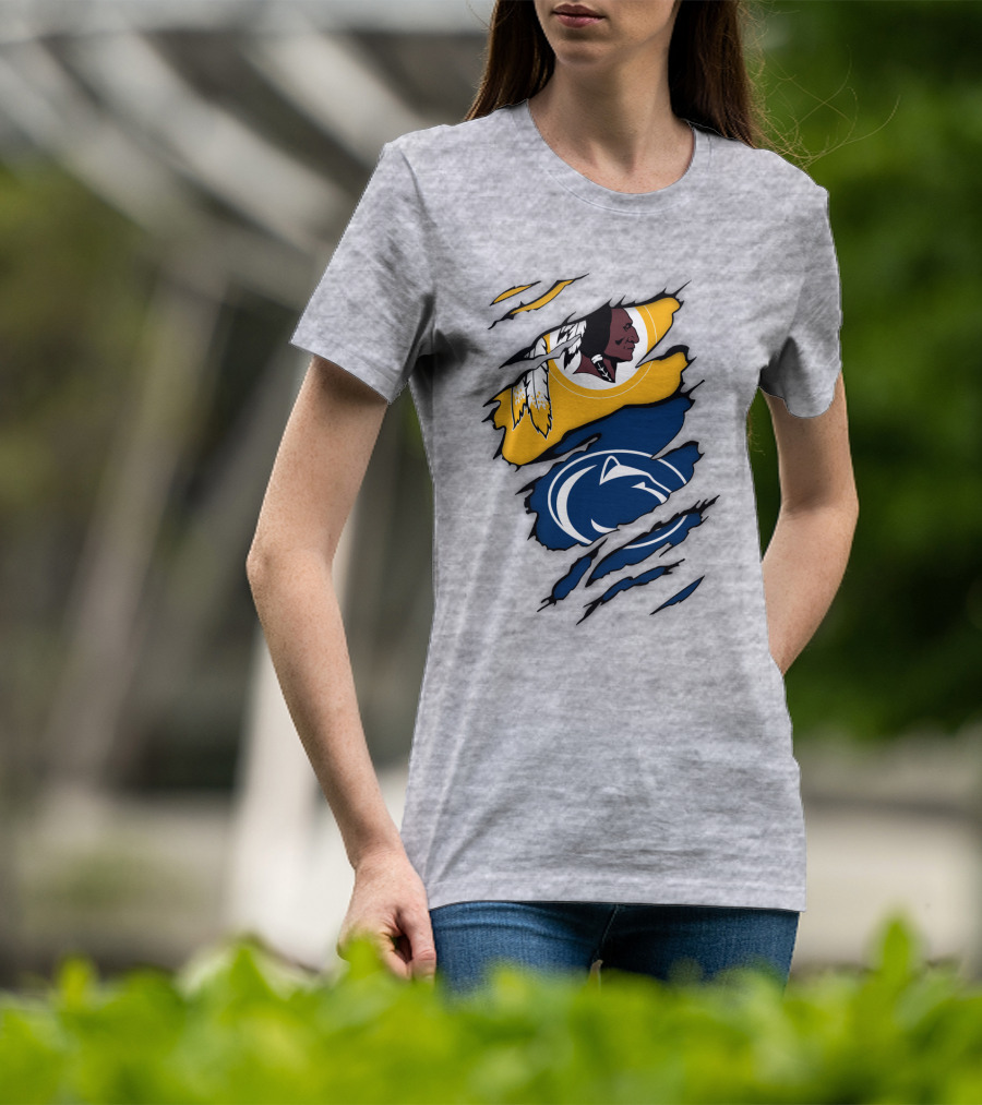 Washington Redskins Penn State Nittany Lions Fan Logo Mashup T-Shirt