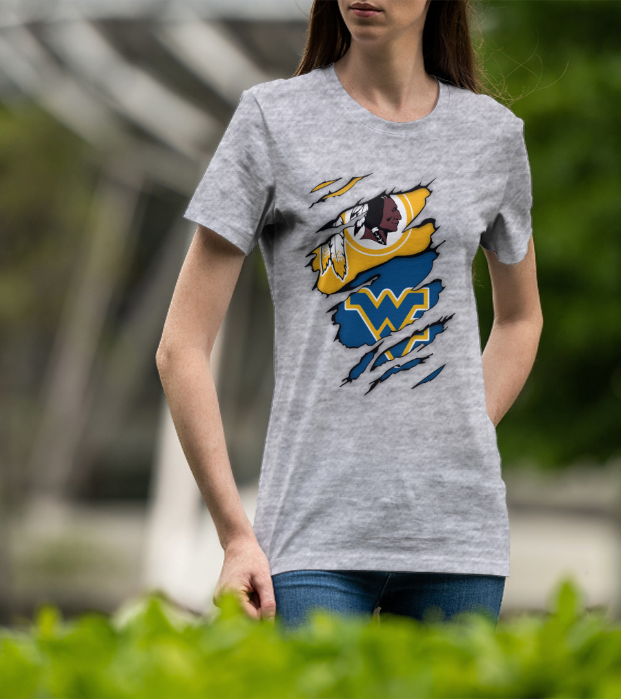 Washington Redskins Wv Mountaineers Collaboration T-Shirt
