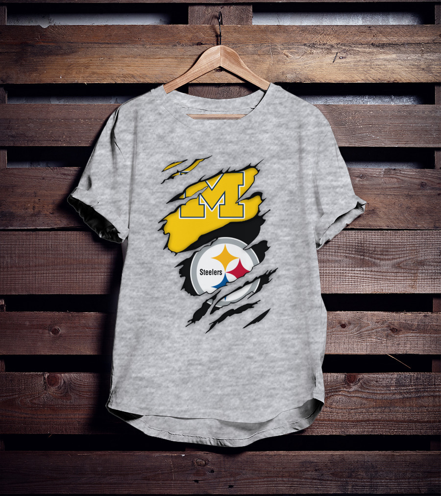 Pittsburgh Steelers Michigan Wolverines Collaboration T-Shirt