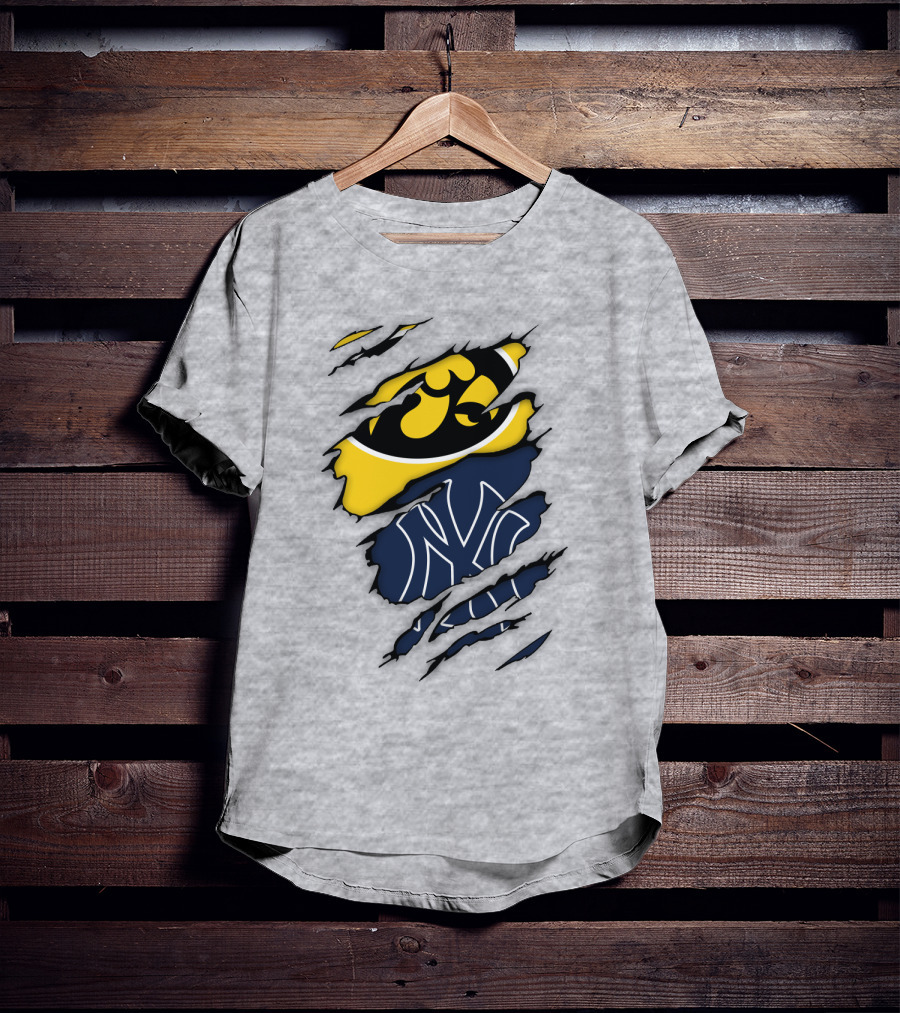 New York Yankees Iowa Hawkeyes Claw Marks T-Shirt