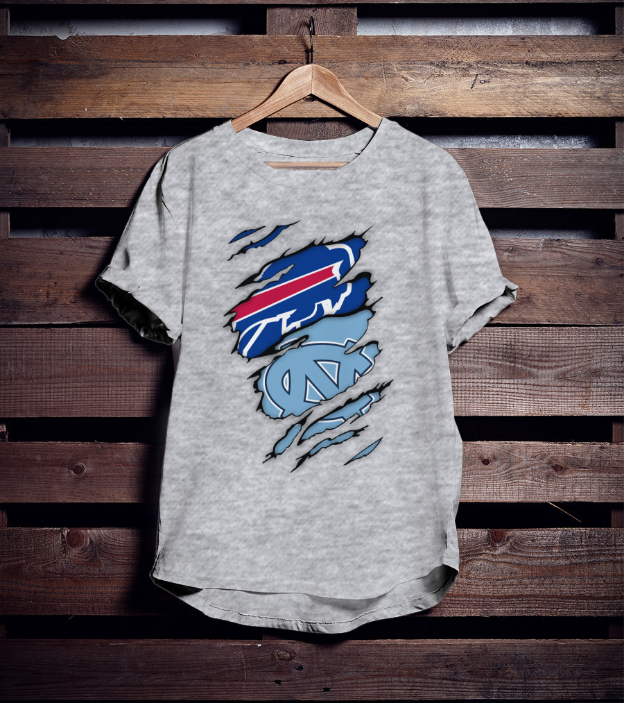 Buffalo Bills North Carolina Tar Heels Logo Claw Marks T-Shirt